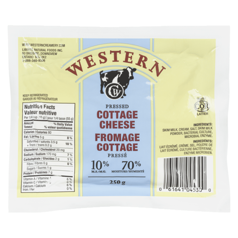Western Creamery 10 Pressed Cottage Cheese (250 g) Delivery or Pickup
