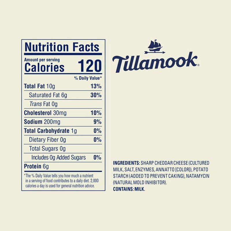 Tillamook Sharp Cheddar Shredded Cheese (8 oz) from Food Lion Instacart