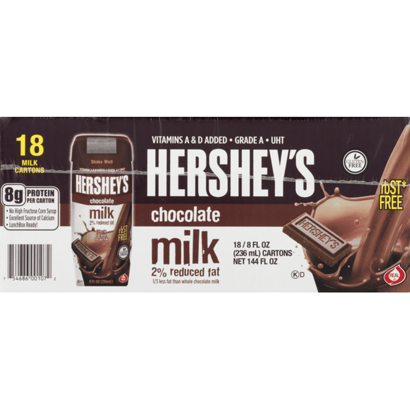 Hershey's Chocolate Milk 2 Reduced Fat 18 CT (8 fl oz) from Stop
