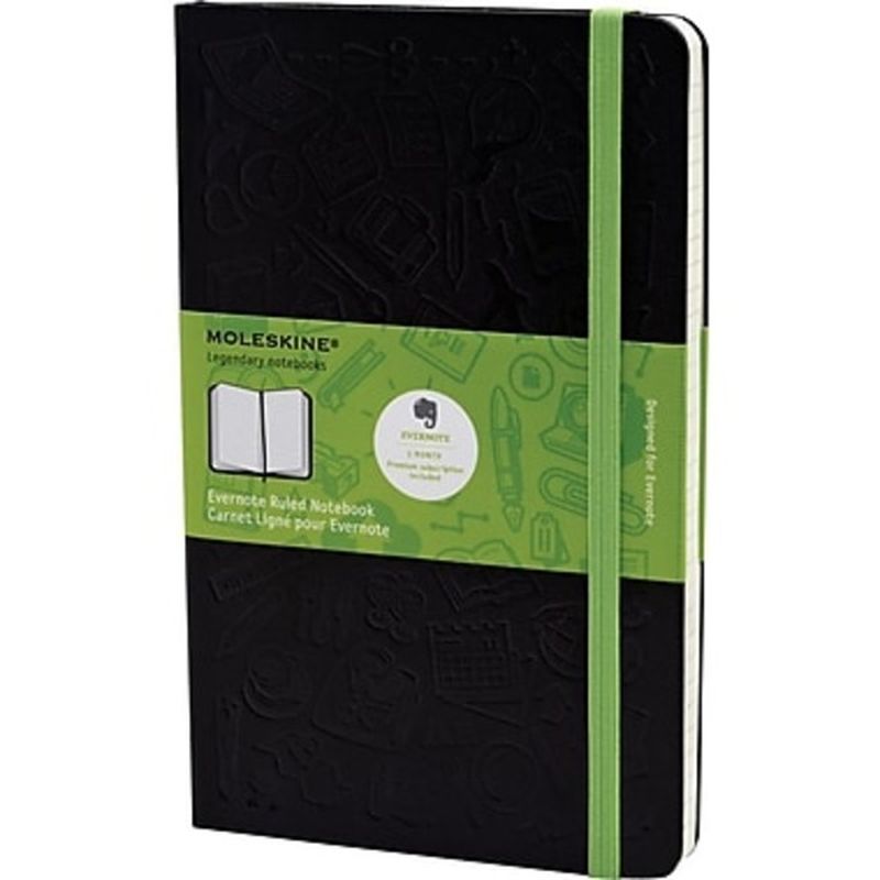 Moleskine 5" x 8-1/4" Evernote Large Ruled Smart Notebook