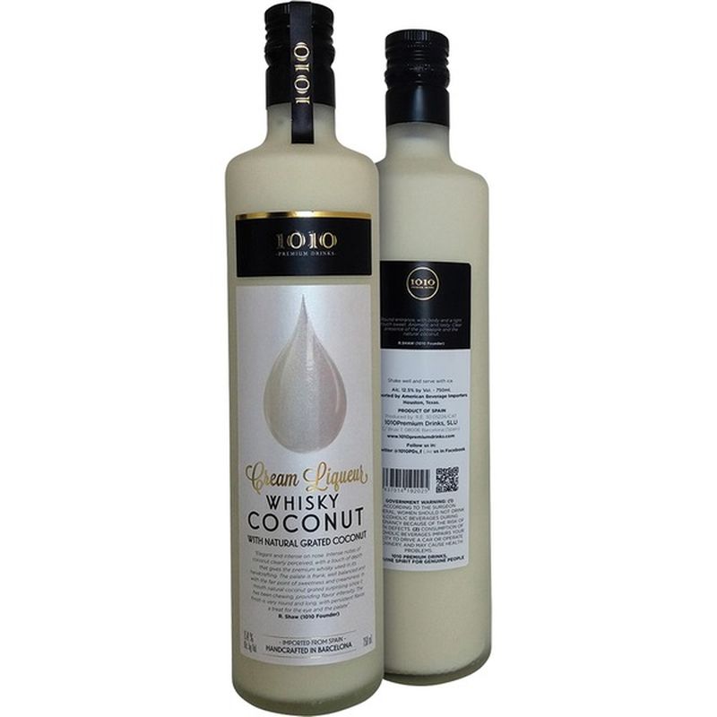 1010 Premium Drinks Coconut Cream Whisky Liqueur (750 ml) Instacart