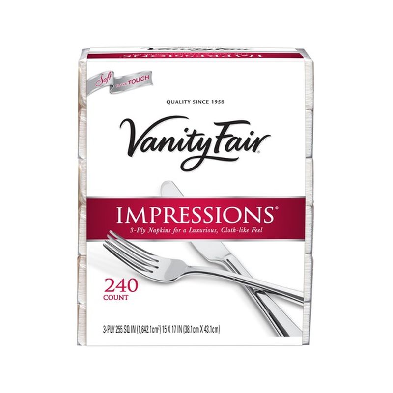 Vanity Fair Impressions 3 Ply Napkins For A Luxurious Cloth Like Feel 15 X 17 240 Ct Instacart