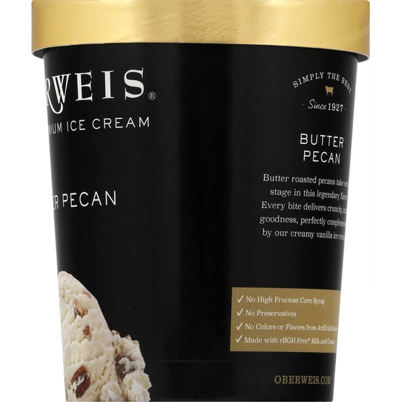 Oberweis Dairy Ice Cream, Super Premium, Butter Pecan (1 qt) from Jewel