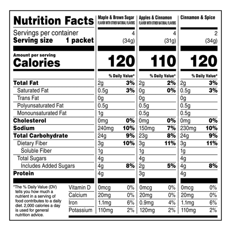 Quaker Instant Oatmeal Lower Sugar Variety Pack (11.5 oz) - Instacart