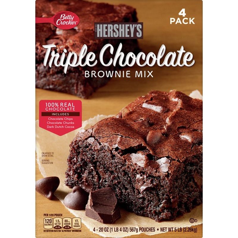 Betty Crocker Brownie Mix Triple Chocolate 4 Pack 4 Each Instacart