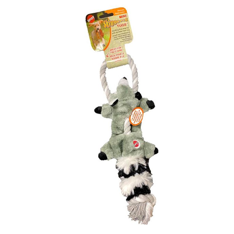 Spot Skinneeez Mini Tugs Forest Racoon Dog Toy With Durable Rope Tug