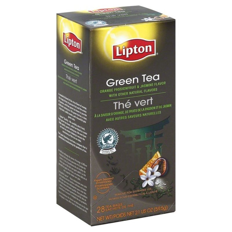 Lipton Green Tea, Orange, Passion Fruit & Jasmine Flavour Tea (28 1n