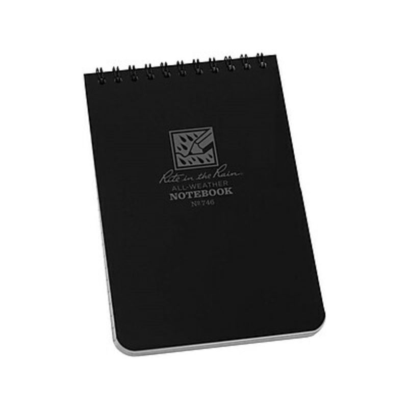 Rite in the Rain 4" X 6" Gray or Black Universal Top Spiral Bound Notebook