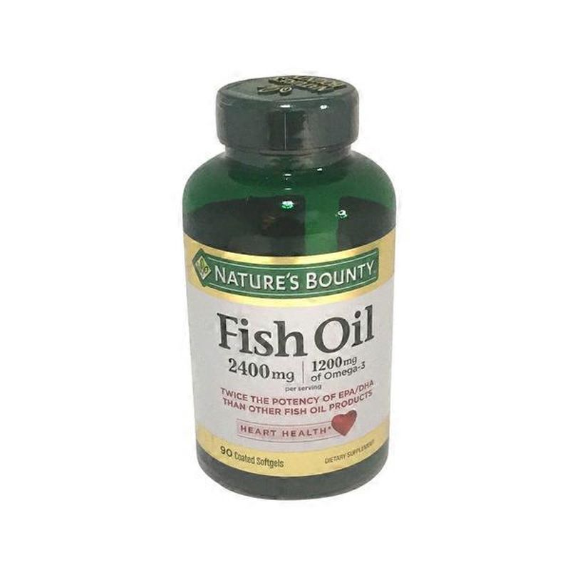 Nature's Bounty Fish Oil, 2400 mg, Coated Softgels (90 each) Instacart