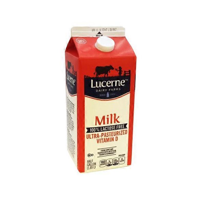 Lucerne Dairy Farms Lactose Free Milk 0 5 Gal Instacart