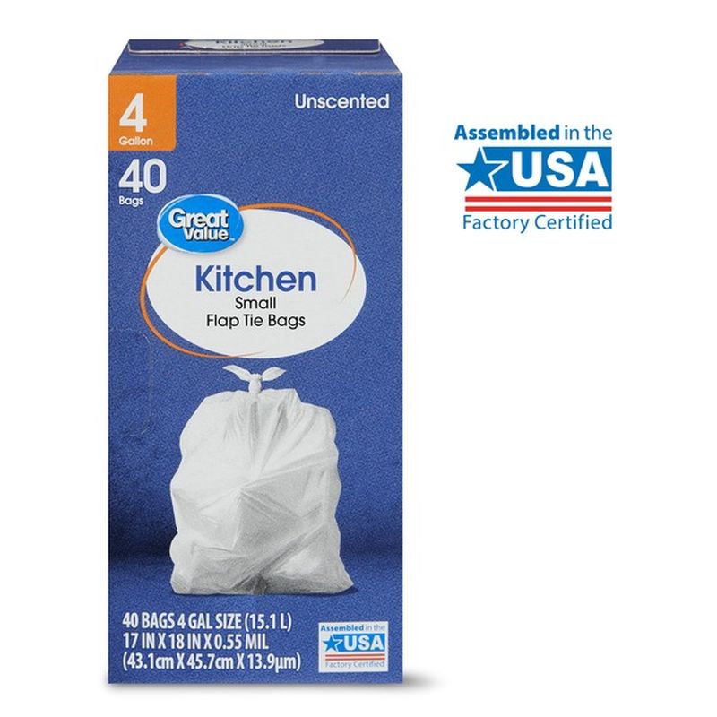 Great Value 4 Gallon Small Trash Bags (40 ct) Instacart