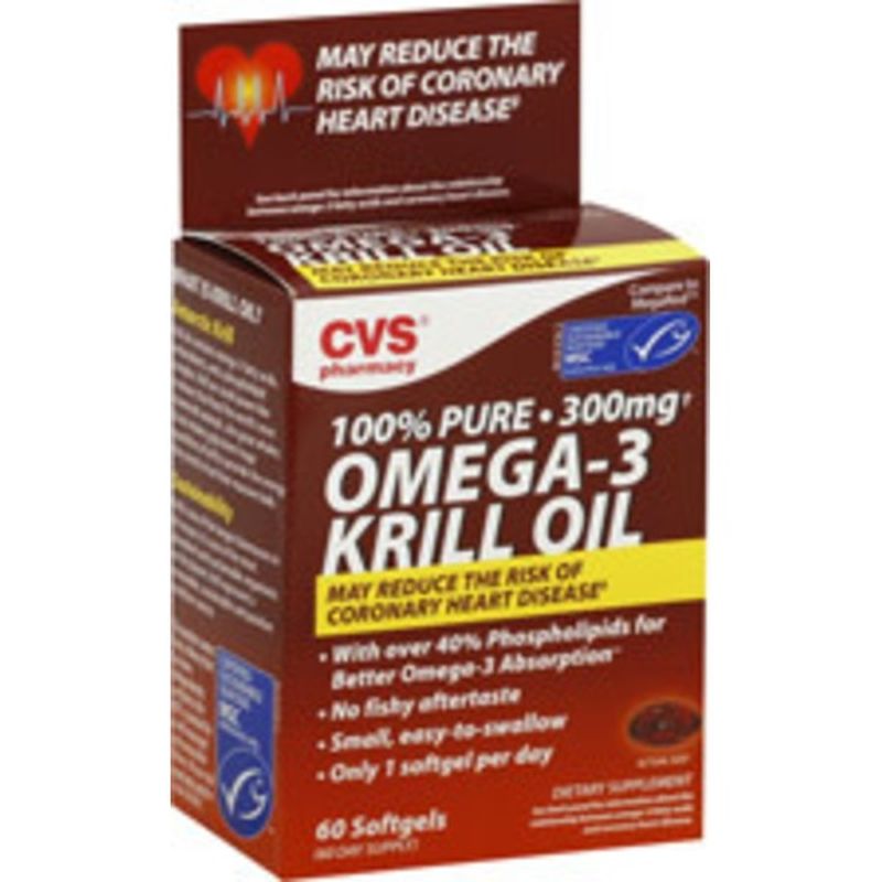CVS Health 100 Pure Omega3 Krill Oil 350 Mg+ Dietary Supplement (60
