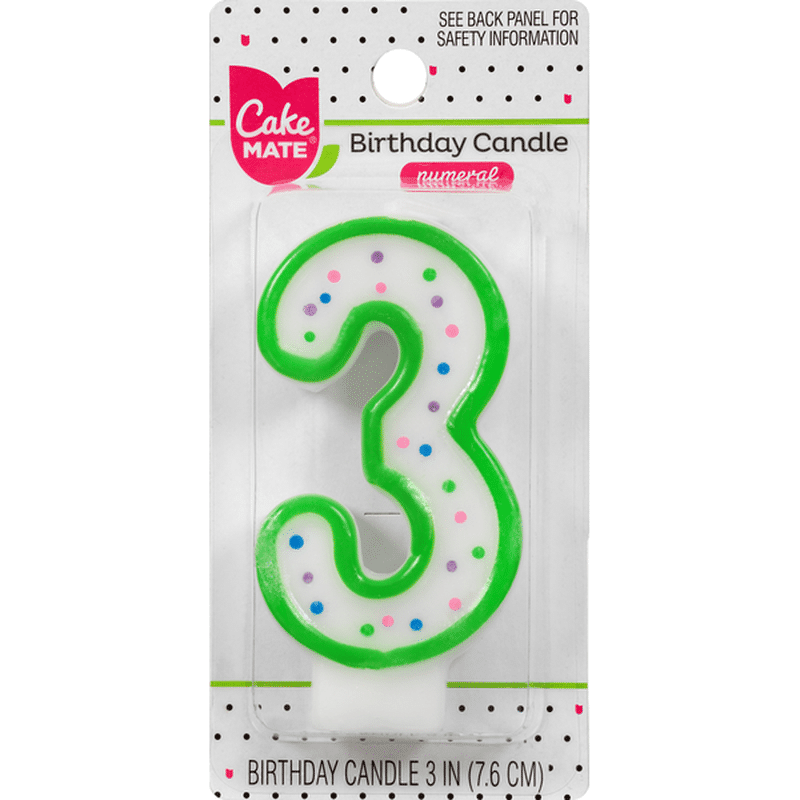 Cake Mate Birthday Candle Numeral 3 3 Inch 1 Each Instacart
