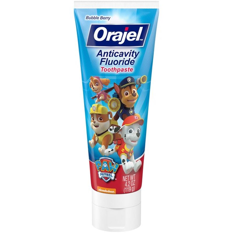 Orajel Paw Patrol Anticavity Fluoride Toothpaste- Bubble Berry Flavor ...