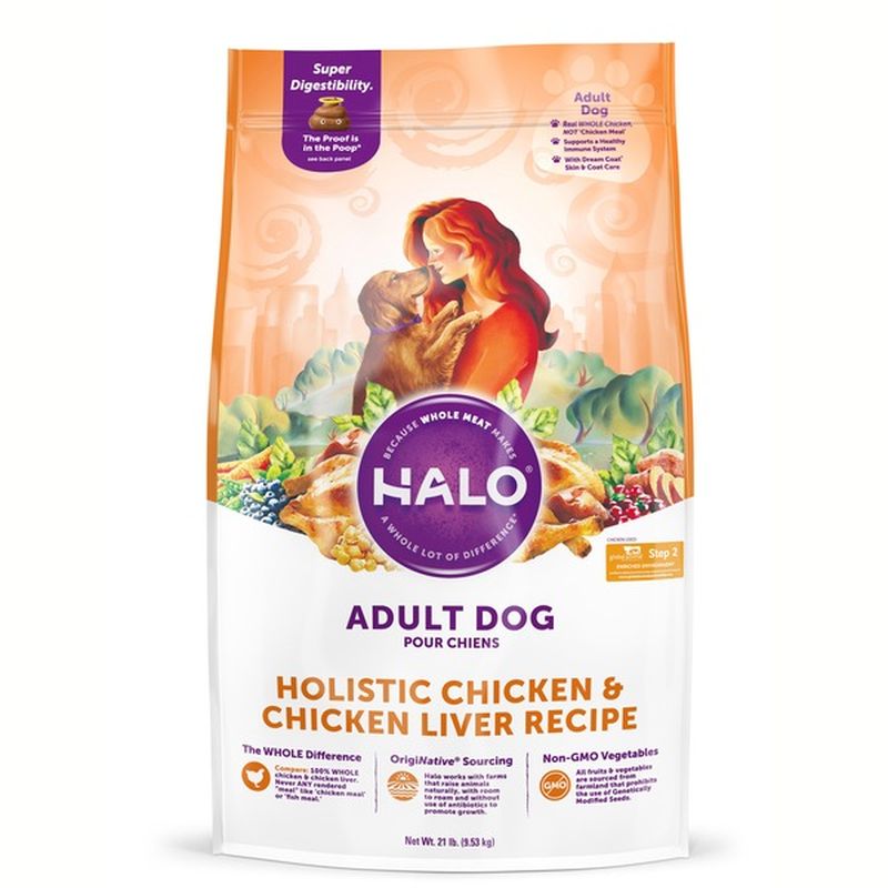 Halo Holistic Chicken & Chicken Liver Recipe Adult Dog Food (21.5 lb