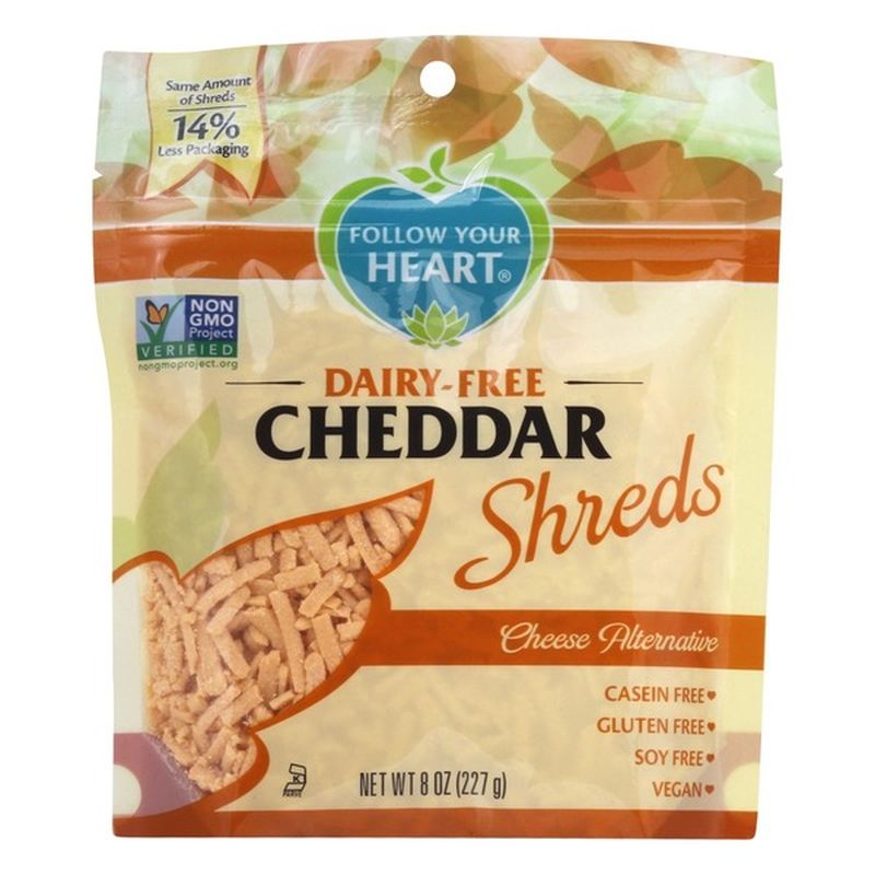 Follow Your Heart Cheese Alternative, DairyFree, Cheddar, Shreds (8 oz