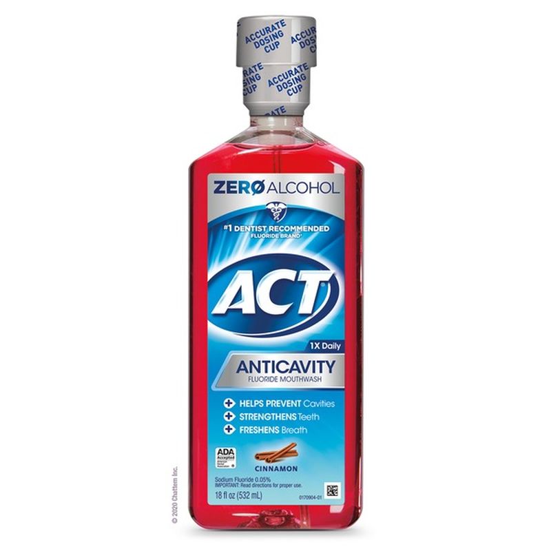Act Fluoride Mouthwash, Anticavity, Cinnamon (18 oz) Instacart