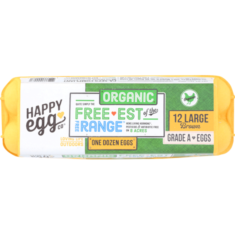 Happy Egg Co Organic Free Range Large Brown Grade A Eggs (12 ct) from ...