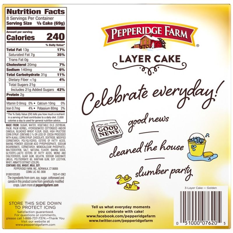 Pepperidge Farm® Frozen Rich Golden Layer Cake (19.6 oz