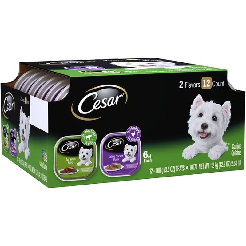 Cesar Canine Cuisine Variety Pack Top Sirloin & Grilled Chicken Flavor ...