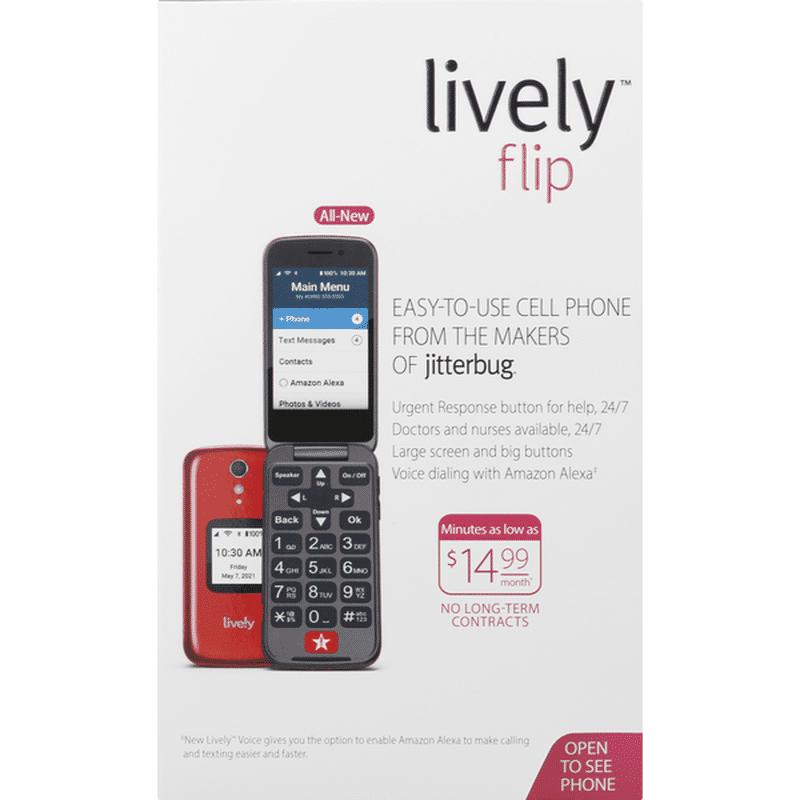 Lively Flip Phone Red New by Verizon 海外 即決+demo