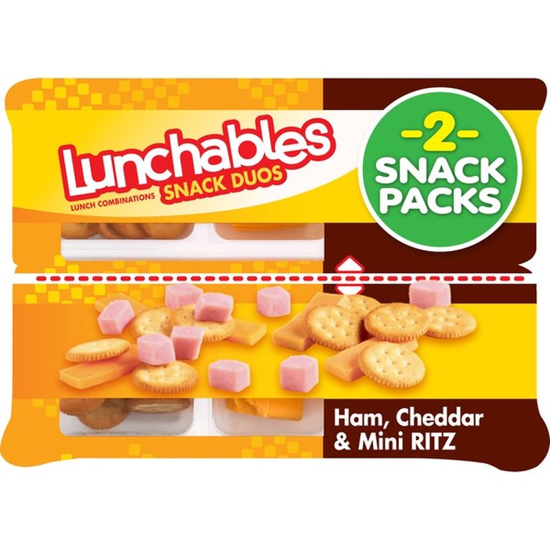 Lunchables Snack Duos Ham Cheddar And Mini Ritz Cracker Snack Packs 2