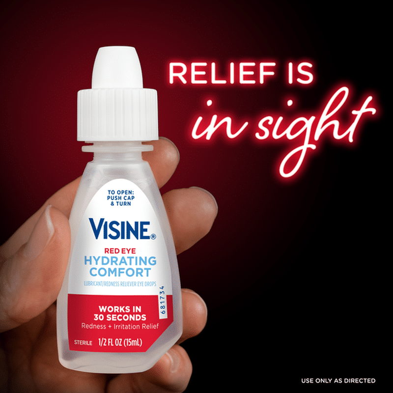 Visine Red Eye Hydrating Comfort Lubricant & Redness Reliever Eye Drops