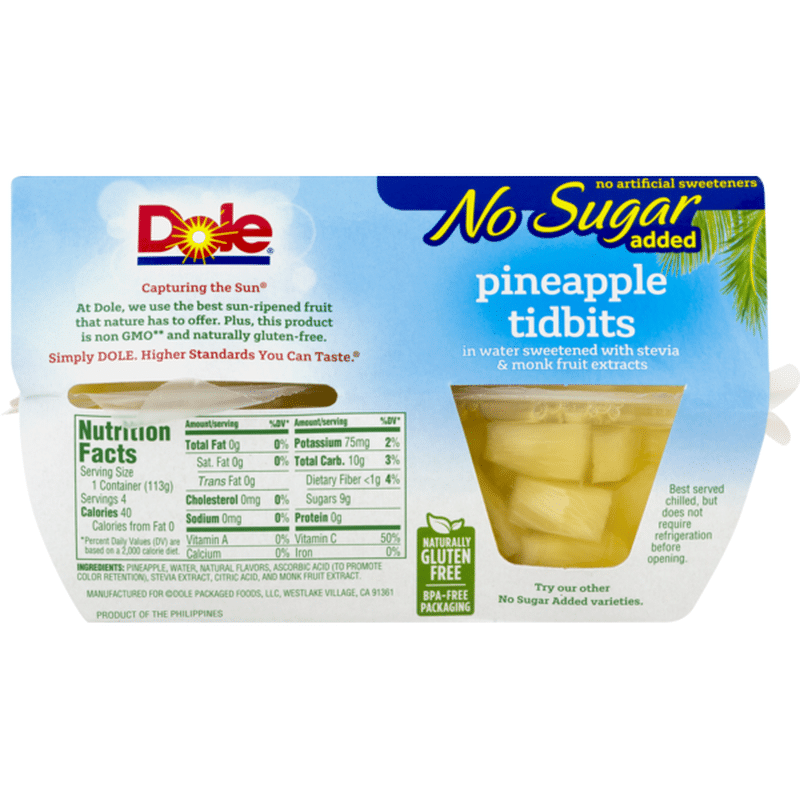 Dole Pineapple, Tidbits (4 oz) from Ralphs Instacart