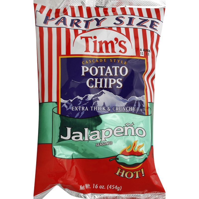 Tim's Potato Chips, Cascade Style, Jalapeno Seasoned, Party Size (16 oz
