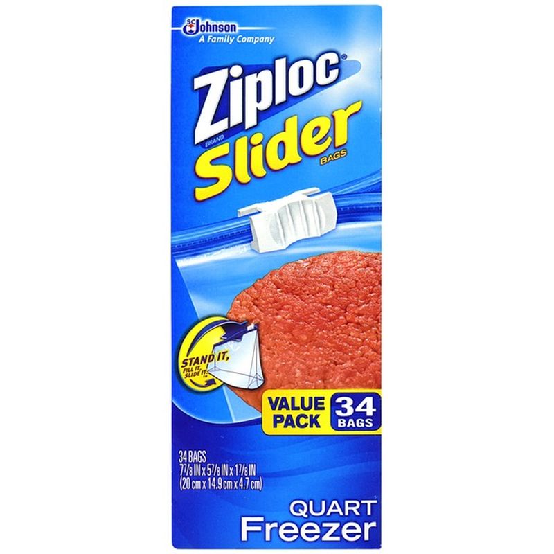 Ziploc Slider Freezer Bags Quart (34 ct) Instacart