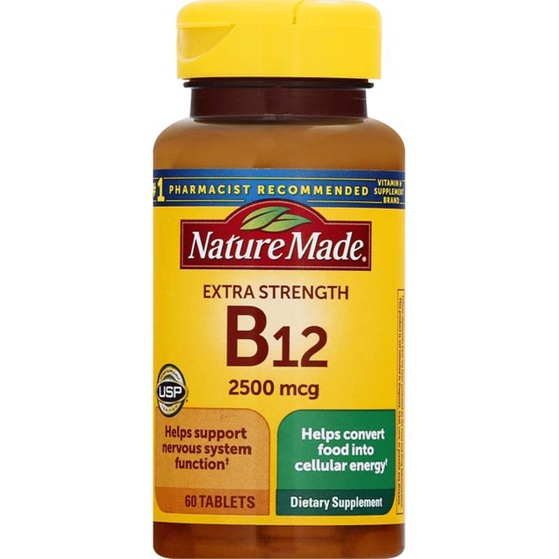 Nature Made Extra Strength Vitamin B12 2500 mcg Tablets (60 ct) - Instacart