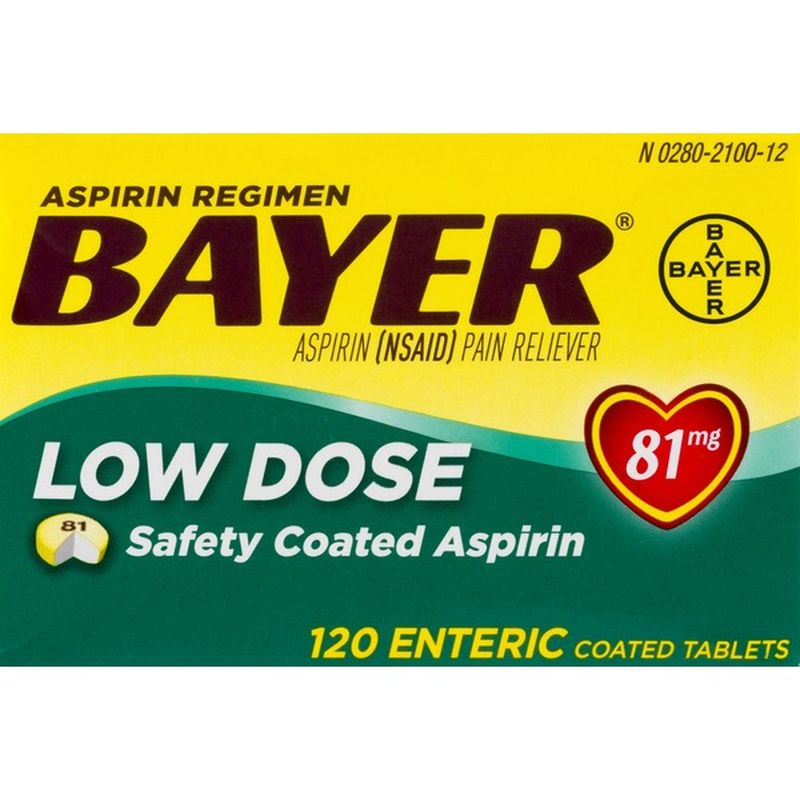 Bayer Aspirin Low Dose Safety Coated Tablets 120 CT (120 ct) Instacart