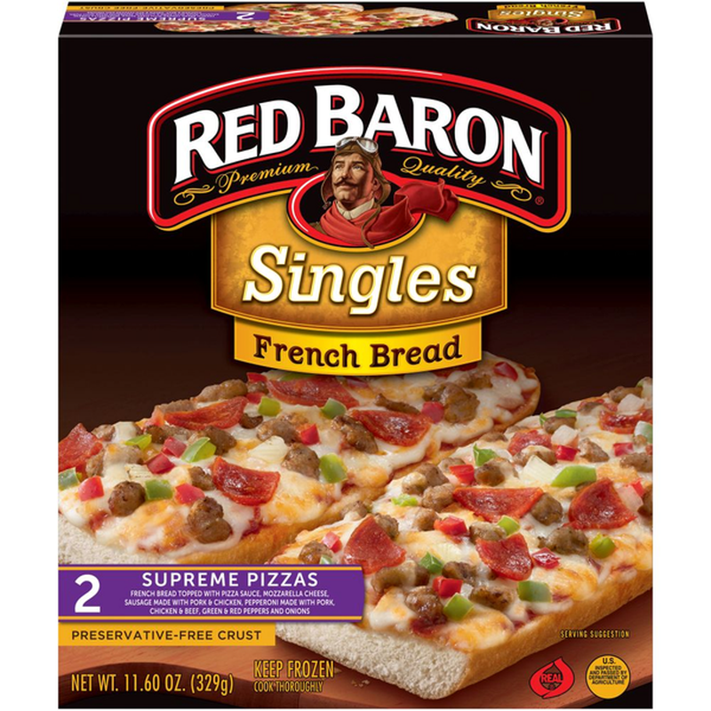 Red Baron French Bread Singles Supreme Pizzas (11.6 oz) - Instacart