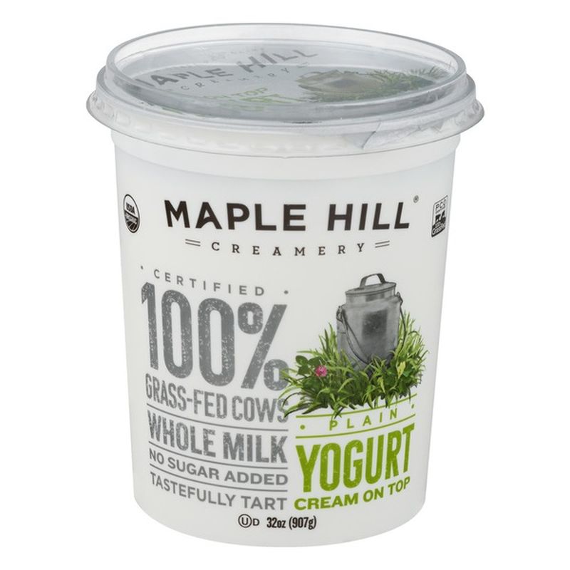 Maple Hill Creamery 100 GrassFed Cows Whole Milk Yogurt Plain (32 oz