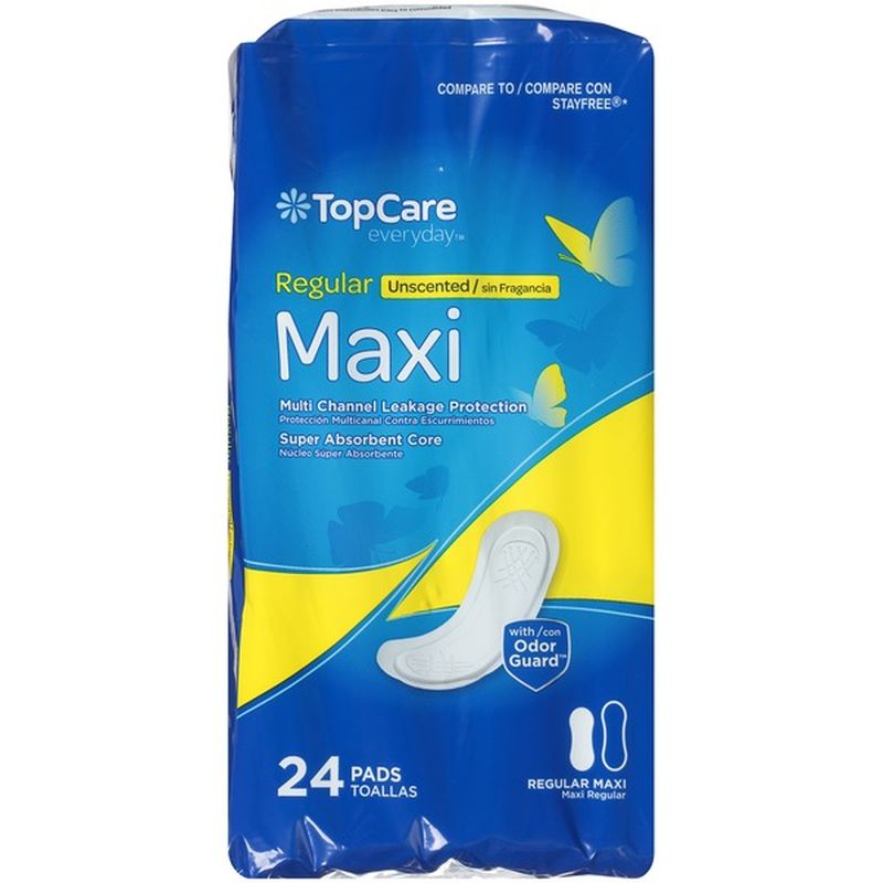 Top Care Regular Maxi Pads, Unscented (24 ct) Instacart