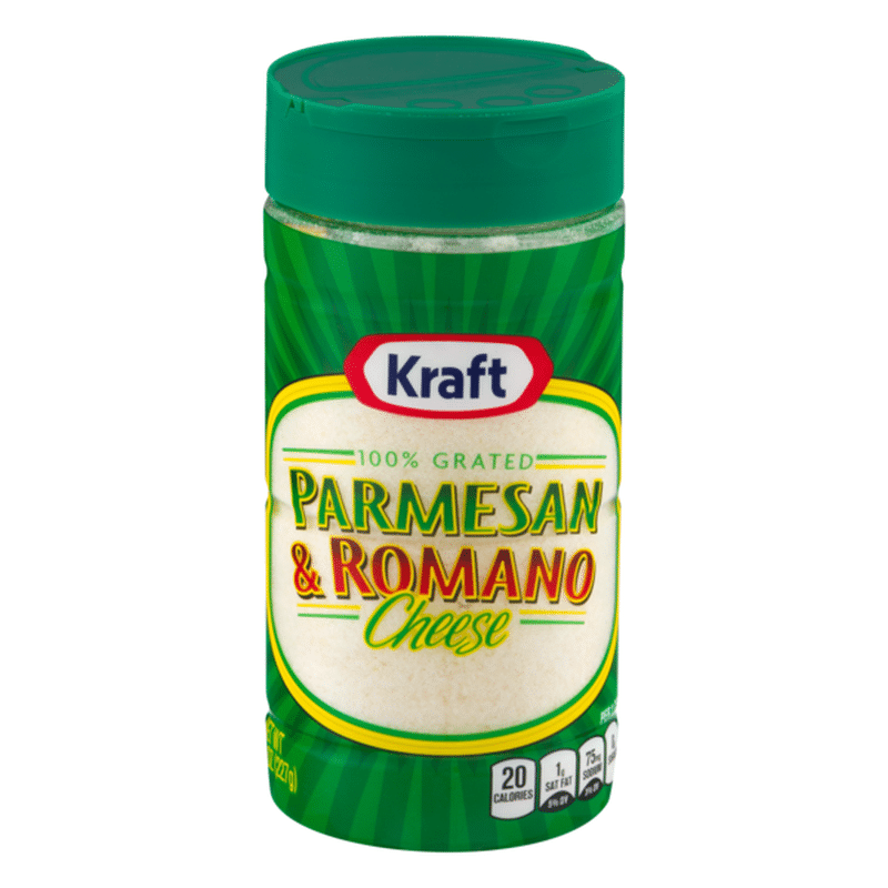 Kraft 100 Grated Parmesan & Romano Cheese (8 oz) from Stop & Shop Instacart