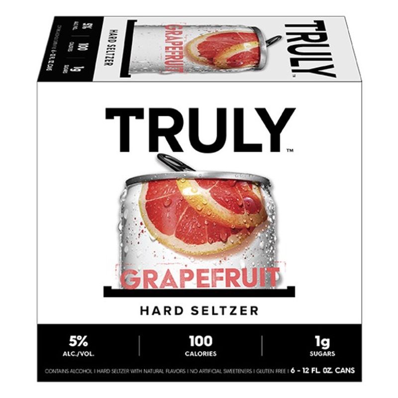 TRULY Hard Seltzer Grapefruit Spiked Sparkling Water 12 Fl Oz 