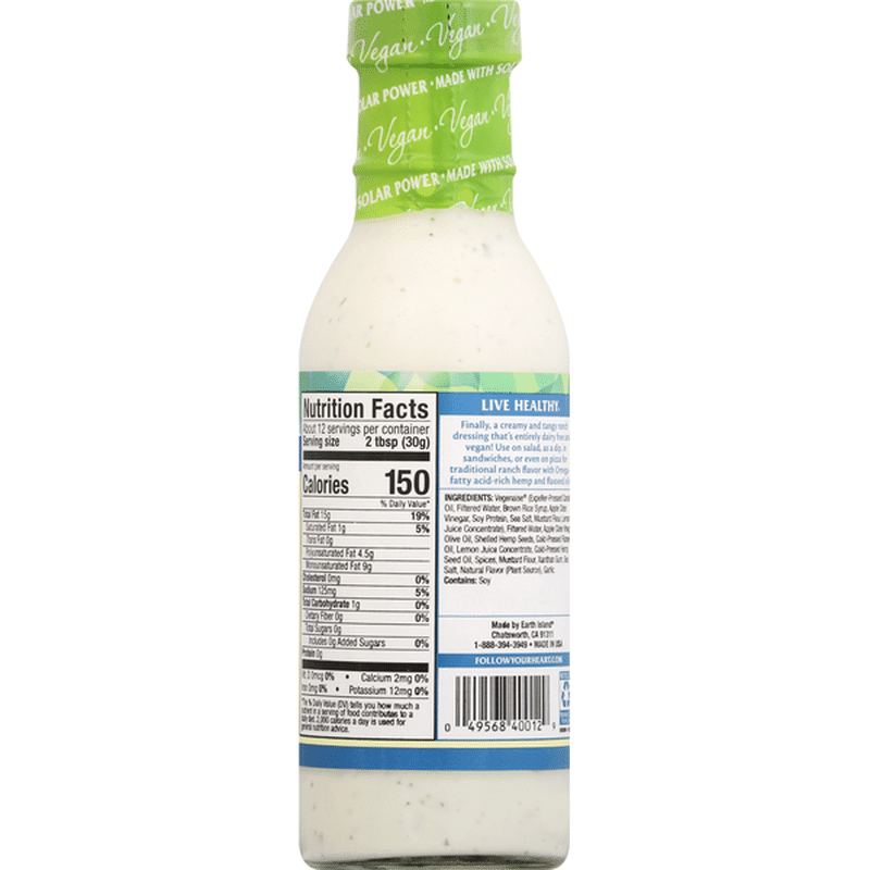 Follow Your Heart Salad Dressing, Vegan, Ranch (12 oz) from HEB