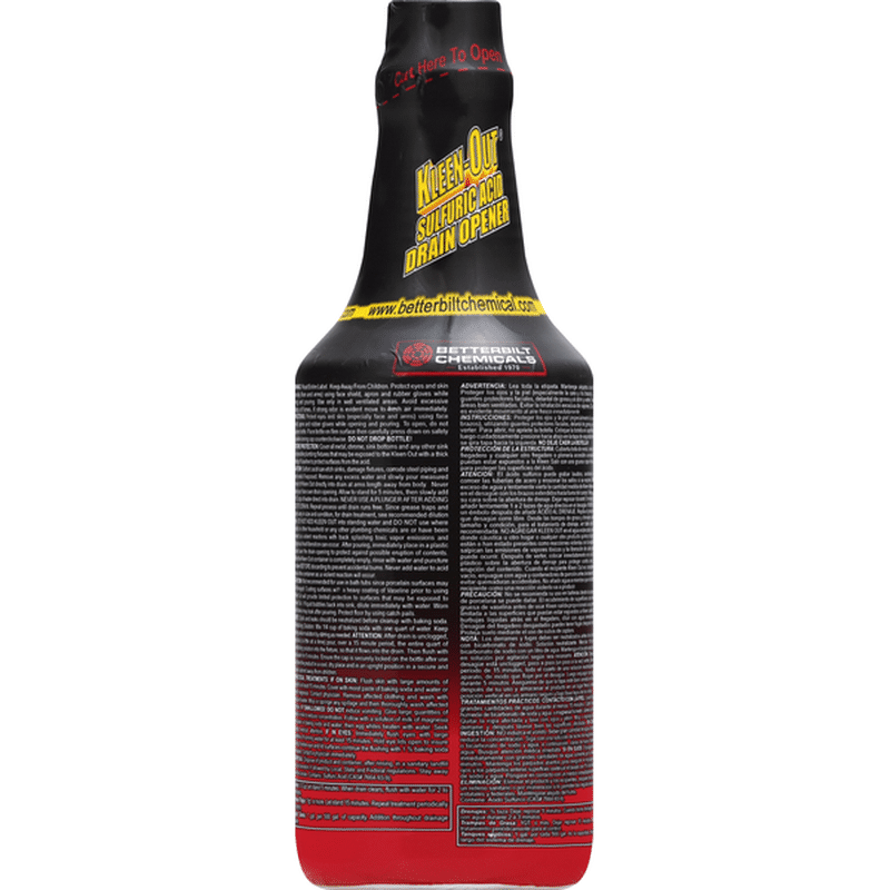 Kleen Out Drain Opener, Sulfuric Acid (32 oz) Instacart