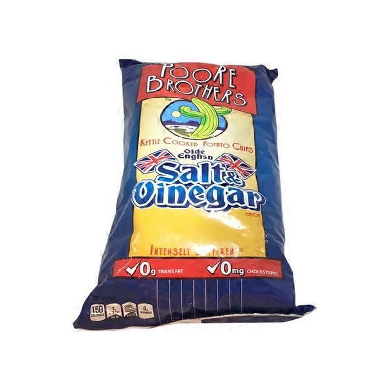 Poore Brothers Kettle Cooked Potato Chips, Salt & Vinegar