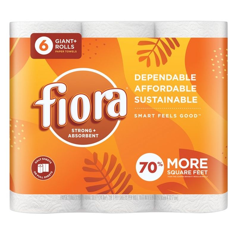 Fiora Paper Towel Giant+ Roll, 6pk (6) - Instacart