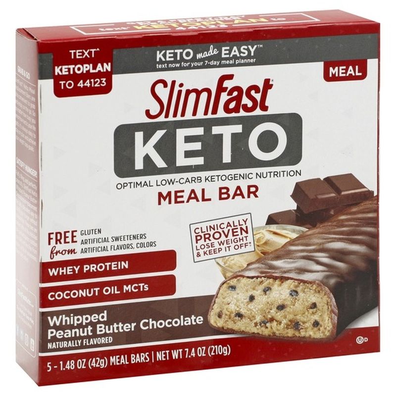 SlimFast Keto Whipped Peanut Butter Chocolate Meal Bars (1.48 oz) from