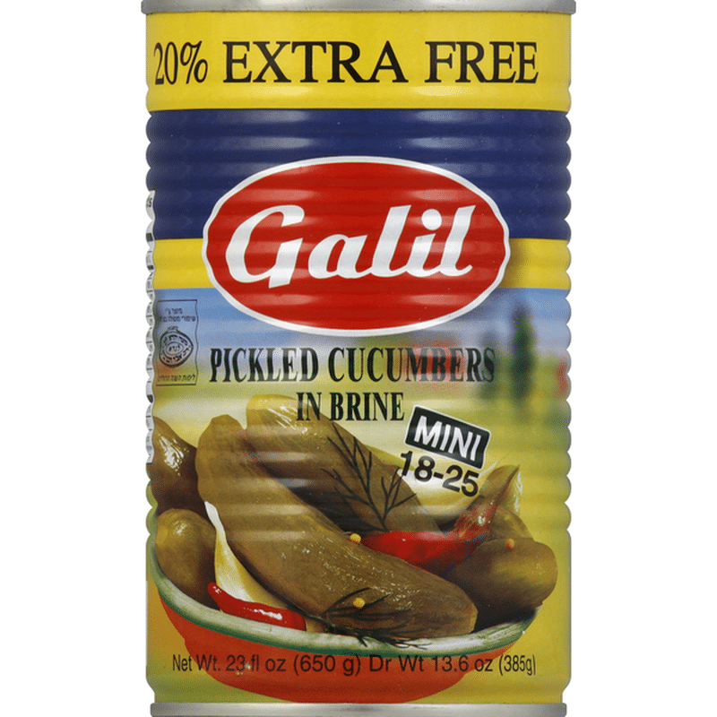 Galil Cucumbers, Pickled, in Brine, Mini 1825 (13.6 oz) Instacart