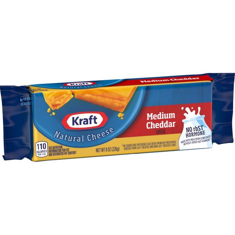 Kraft Medium Cheddar Cheese Block (226 g) from HEB Instacart