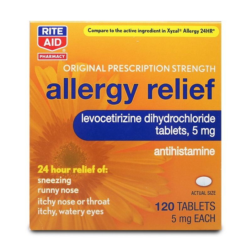 Rite Aid Allergy Relief Levocetirizine Dihydrochloride Tablets, 5mg