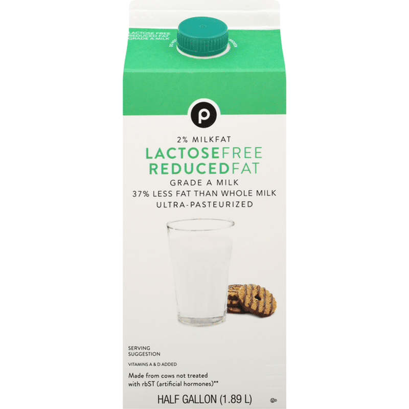 Publix Milk, Lactose Free, Reduced Fat, 2% Milkfat (0.5 Gal) - Instacart