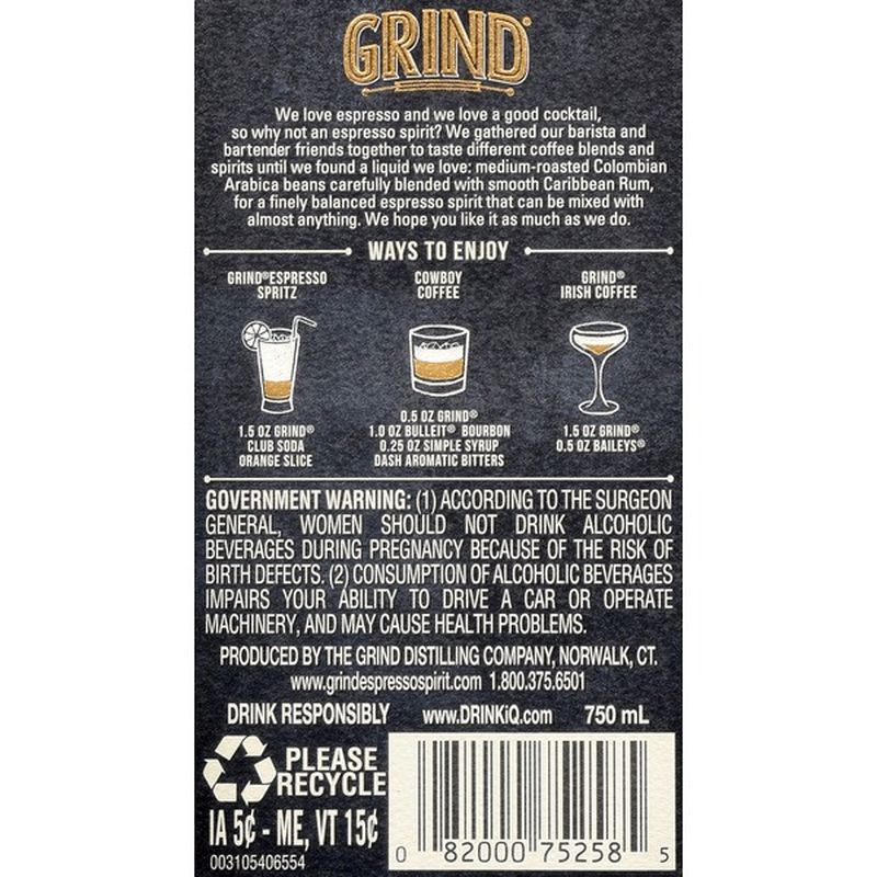 Grind Espresso Shot Rum (0.75 L) Instacart