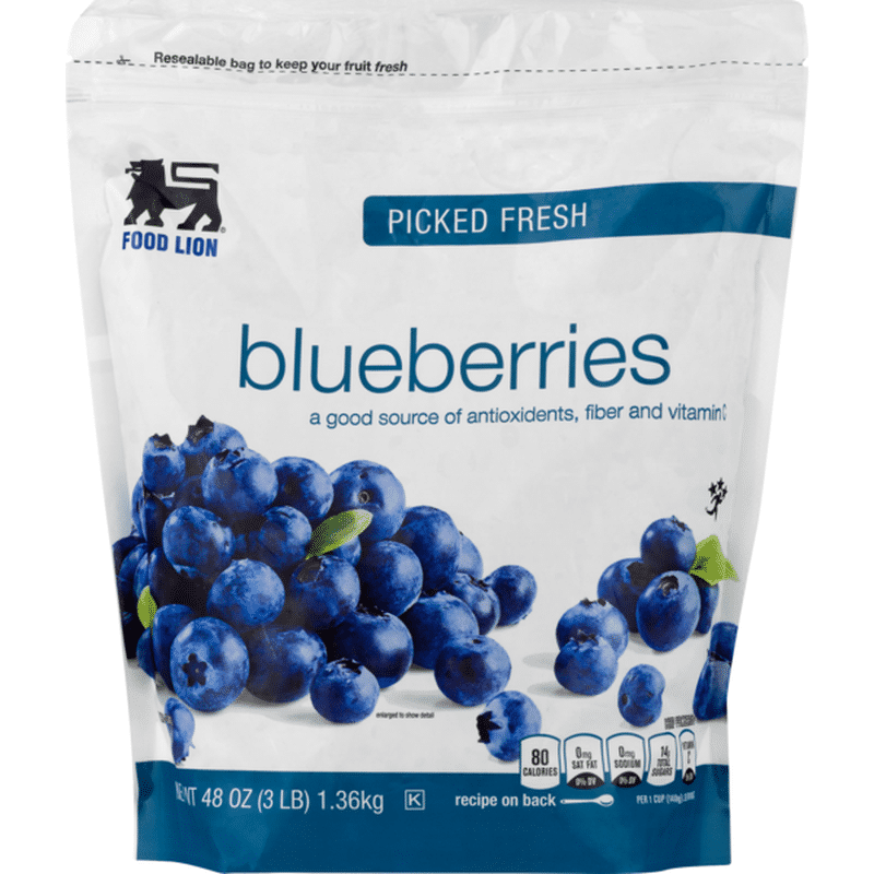 Food Lion Blueberries, Picked Fresh, Pouch (48 oz bag) - Instacart