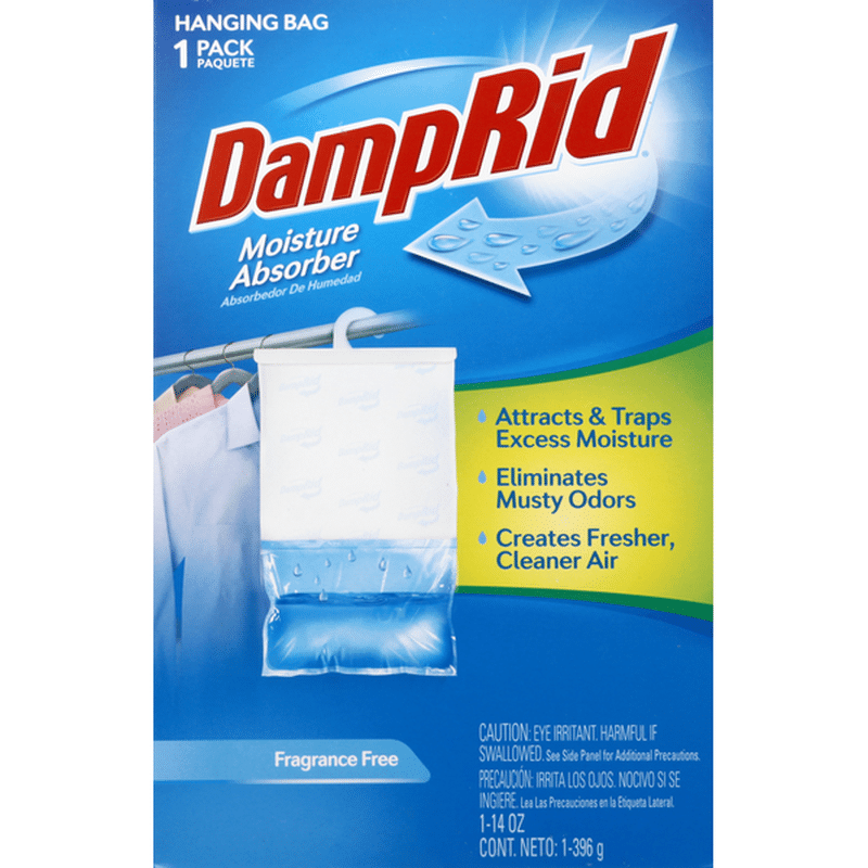 DampRid Moisture Absorber, Fragrance Free, Hanging Bag, 1 Pack (1 each