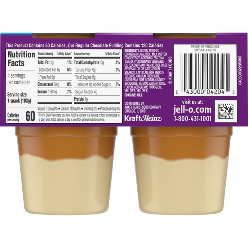 Jell-O Ready to Eat Sugar Free Dulce de Leche Pudding Cups (3.625 oz